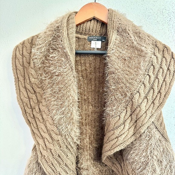 MISS KELLY 1999 Funky Brown Sweater Vest Size S/M Asymmetrical - Picture 8 of 10